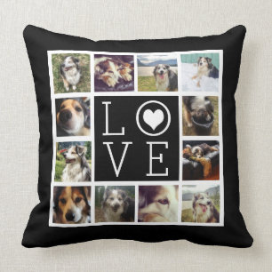 Cojín Decorativo Collage de fotos de Instagram del AMOR 12