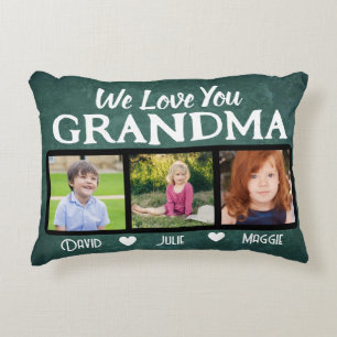 Cojín Decorativo Collage de fotos de la abuela 3 personalizado
