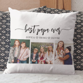 Cojín Decorativo Collage de fotos de los nietos del abuelo del mejo