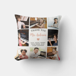 Cojín Decorativo Collage de fotos de Regalo de Maestros de Música