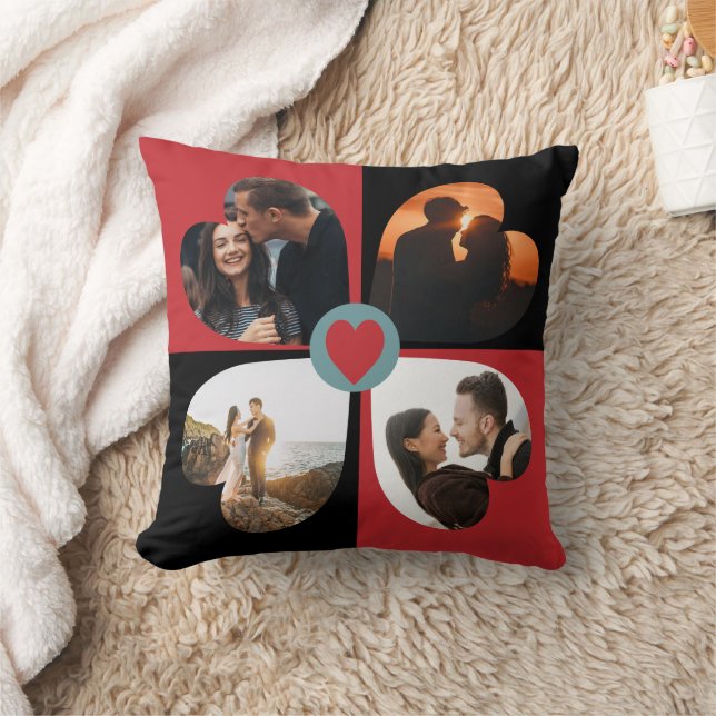 Cojín Decorativo collage de fotos de San Valentín (Manta)