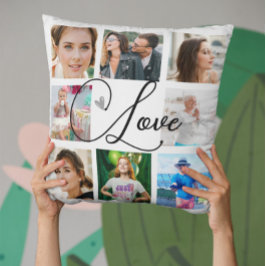 Cojín Decorativo Collage de fotos familiar amor simple