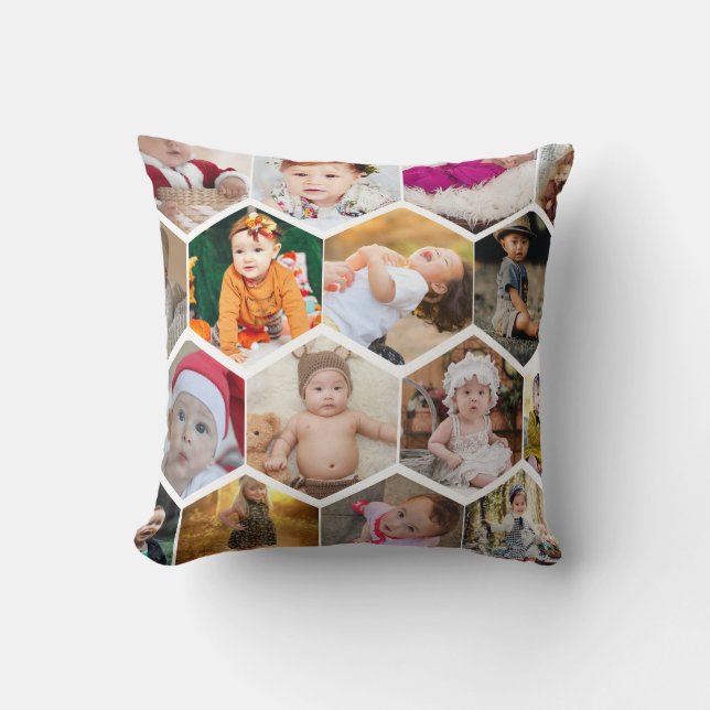 Cojín Decorativo Collage de fotos Hexagon (Anverso)