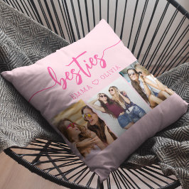 Cojín Decorativo Collage de fotos Hot Pink Besties Friends 3