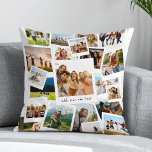 Cojín Decorativo Collage de fotos moderno 21 Picture Scrapbook<br><div class="desc">Crea tu propia almohada moderna de fotos con 21 de las fotos favoritas en un diseño de collage de fotos de recortes superpuestos. Añade tu propio texto personalizado para cualquier ocasión.</div>