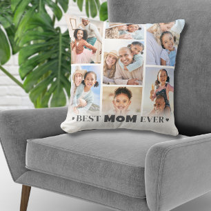 Cojín Decorativo Collage de Fotos Personalizadas Mamá