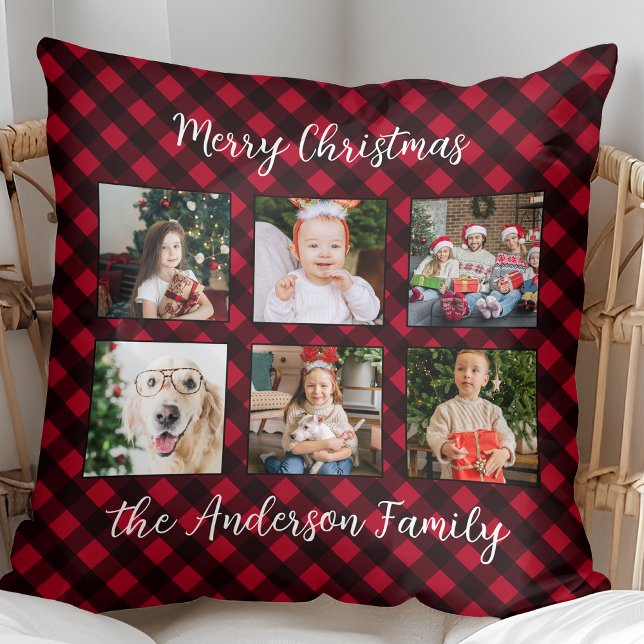 Cojín Decorativo Collage de fotos personalizado de la familia de na (Subido por el creador)