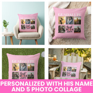 Cojín Decorativo Collage de fotos Regalos de Día de la Madre Guión