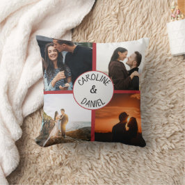 Cojín Decorativo Collage de fotos y nombres personalizados de San V