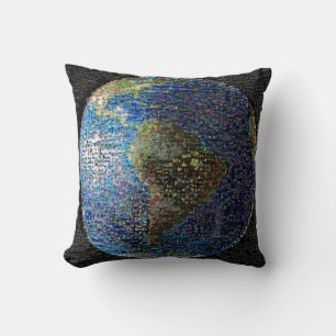 Cojín Decorativo Collage de la ola de la Tierra