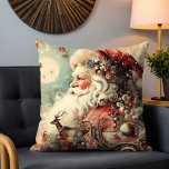 Cojín Decorativo Collage de Navidades de renos de Santa Vieja<br><div class="desc">El Cojín decorativo festivo Cushion del Collage de Navidades de renos Santa Vieja presenta un collage con Santa,  renos,  trineos,  dulces y acentos florales. Perfecto para regalos de Navidad,  decoración de Navidades,  fiestas de vacaciones y más. Creado por Evco Studio www.zazzle.com/store/evcostudio</div>