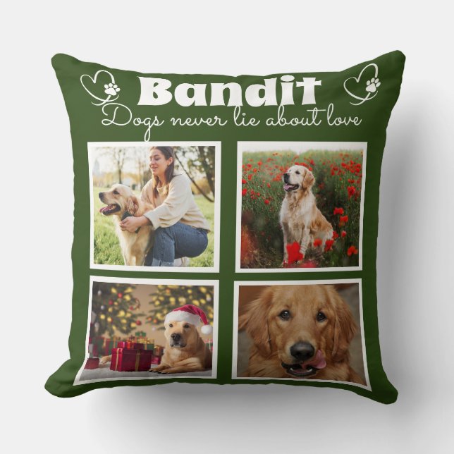 Cojín Decorativo Collage de perros personalizado para fotos de Fami (Anverso)