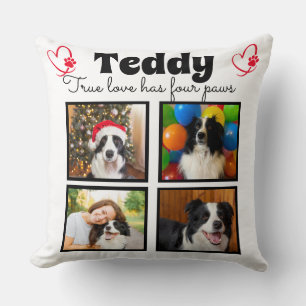 Cojín Decorativo Collage de perros personalizado para fotos de Fami