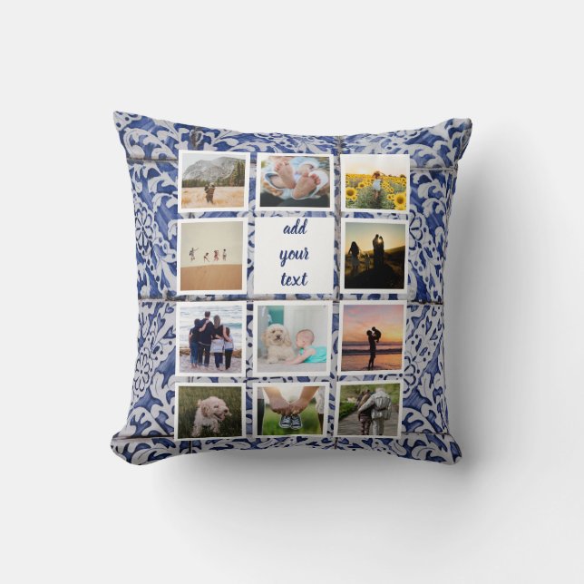 Cojín Decorativo Collage de Personalizados de fotografía 11 de fami (Anverso)