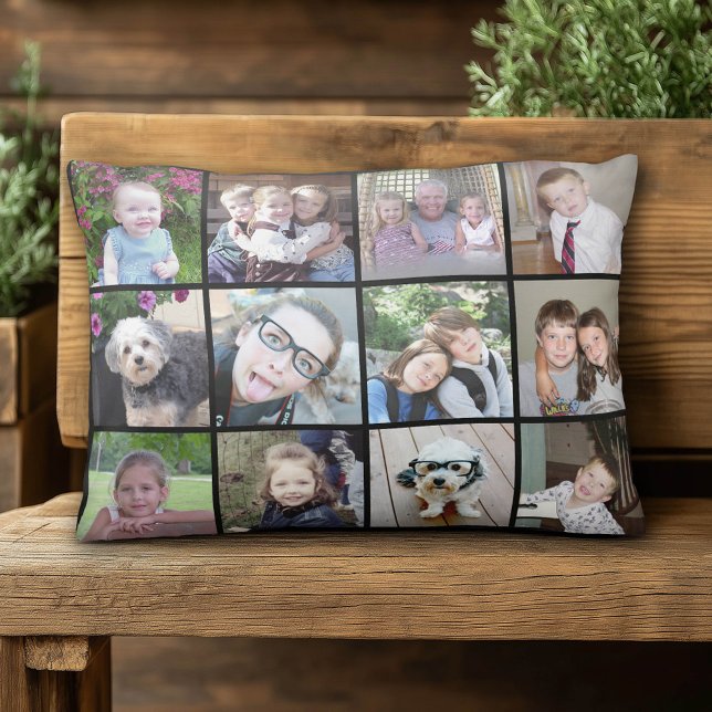 Cojín Decorativo Collage de plantillas de 24 fotos (Custom Pillow)