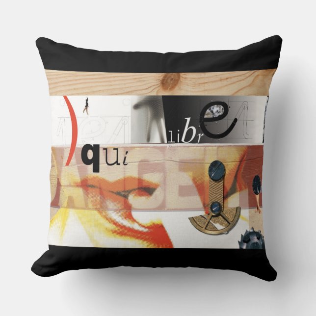 Cojín Decorativo Collage Digital Equilibre Danger Dadaist - Pillow (Anverso)