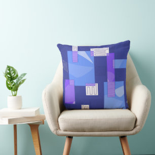 Cojín Decorativo Collage egipcio Mazipoodles - Blanco azul morado