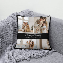 Cojín Decorativo Collage familiar feliz personalizado moderno