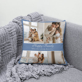 Cojín Decorativo Collage familiar feliz personalizado moderno