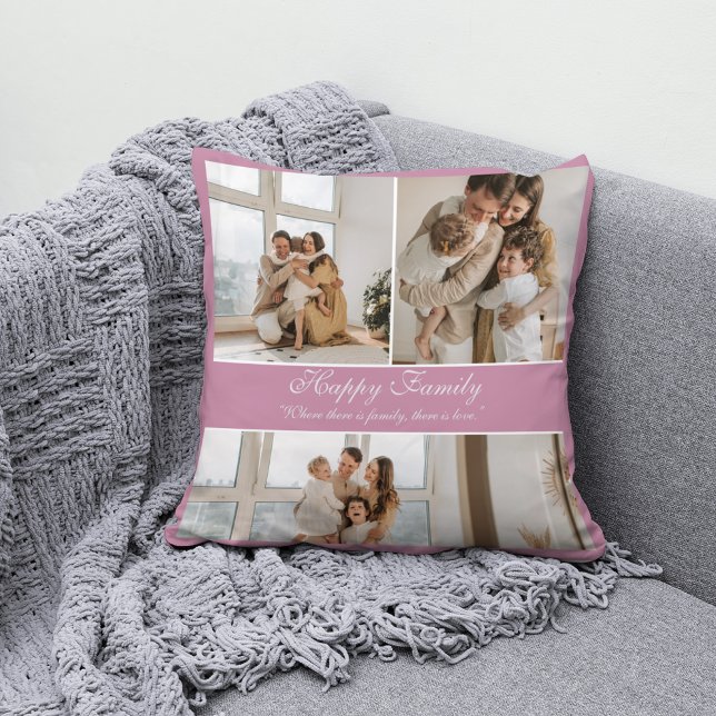 Cojín Decorativo Collage familiar feliz personalizado moderno (Subido por el creador)