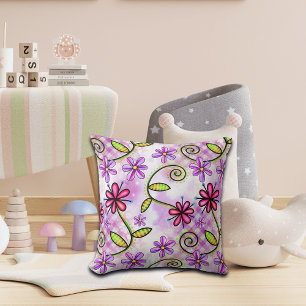 Cojín Decorativo Collage holográfico de arcoiris floral