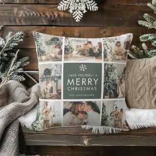 Cojín Decorativo Collage moderno “Feliz Navidad” Multi Foto