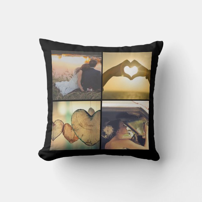 Cojín Decorativo Collage monogramed foto (Anverso)
