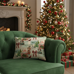 Cojín Decorativo Collage navideño vintage