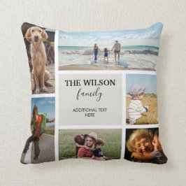 Cojín Decorativo Collage personalizado de 6 Recuerdos de la familia