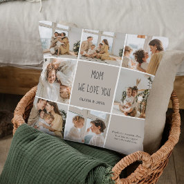 Cojín Decorativo Collage Photo Mom We Love You - Personalizado