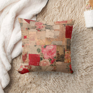 Cojín Decorativo Collage Romántico Vintage de Rosas (5)