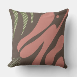Cojín Decorativo Collage Tropical Abstracto Boho Pelícano Moderno