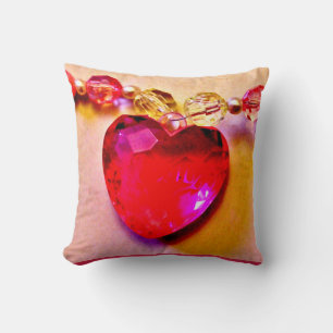 Cojín Decorativo Collar del corazón rosado
