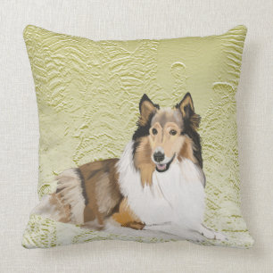 Cojín Decorativo Collie áspero, collie de pelo largo