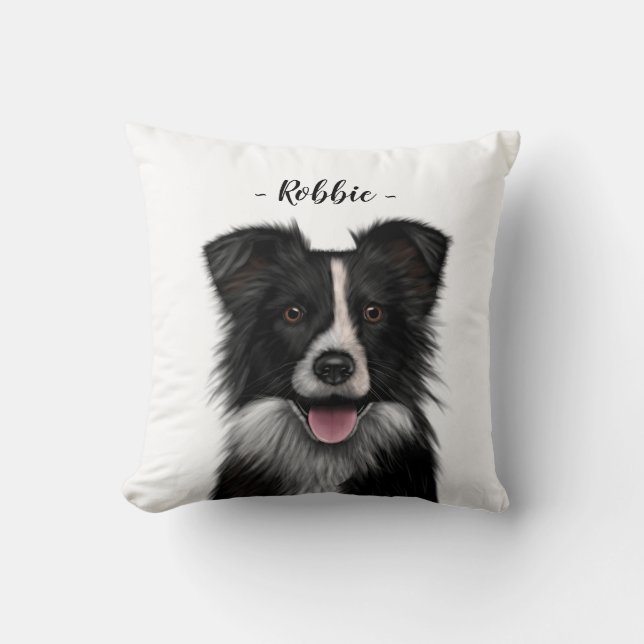 Cojín Decorativo Collie de borde - Perro ovino  (Anverso)