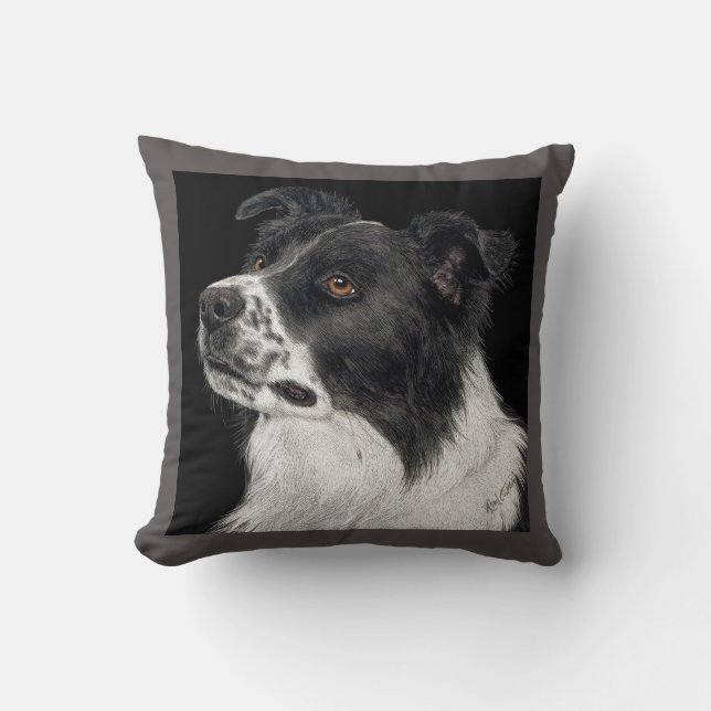 Cojín Decorativo Collie Pillow de la frontera - "Ben" (Anverso)