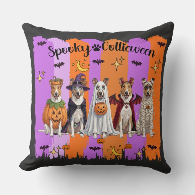 Cojín Decorativo Collies de Halloween (Anverso)