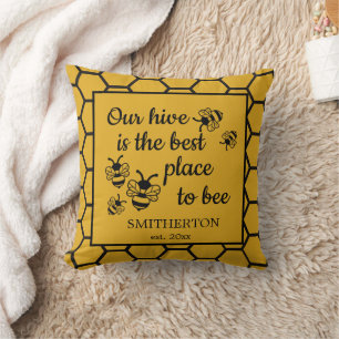Cojín Decorativo Colmena de Abejas Melíferas Mejor Lugar para la Fa