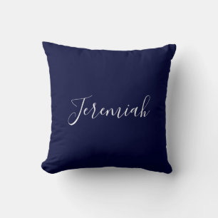 Cojín Decorativo Color Azul Marino Llamada De Nombre Propio Moderno