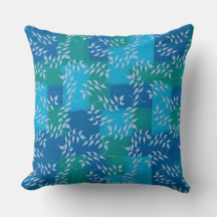 Cojín Decorativo Color de agua azul de marfil verde