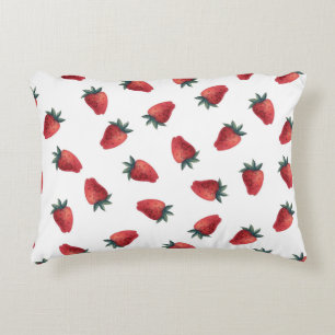 Cojín Decorativo Color de agua de fresas: Modelo lúdico sin foco