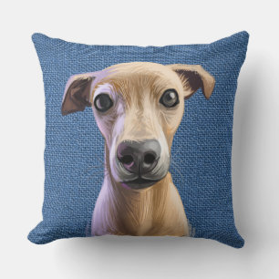 COJÍN DECORATIVO COLOR DE AGUA FAWN ITALIAN GREYHOUND DOG FACE