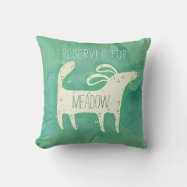 Cojín Decorativo Color de agua verde del mar de los perros cutáneos