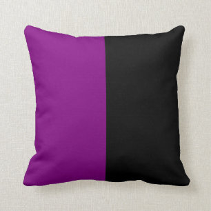 Cojín Decorativo Color de división negro y púrpura
