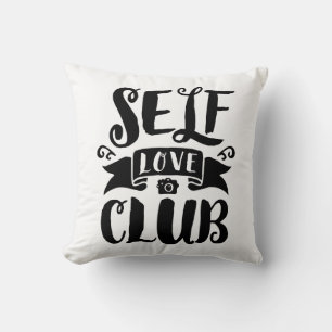 Cojín Decorativo Color de fondo del club de amor propio