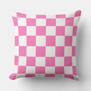 Cojín Decorativo Color de fondo DIY, patrón de verificador rosa cal