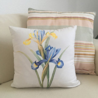 Cojín Decorativo Color De La Flor Azul Y Amarilla personalizado(Col