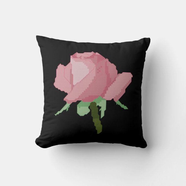 Cojín Decorativo Color de rosa rosado (Anverso)