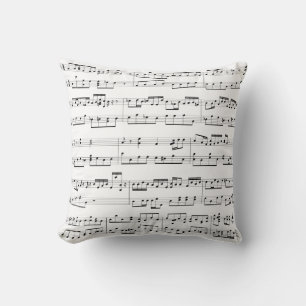 Cojín Decorativo Color del fondo impreso de notas de música