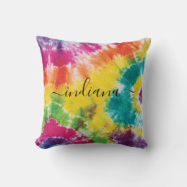 Cojín Decorativo Color del guión de color del nombre del monograma 